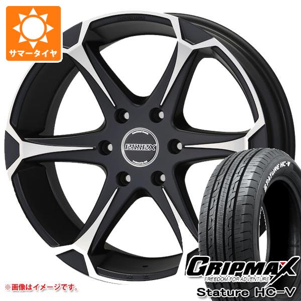 【タイヤ交換対象】ハイエース 200系用 サマータイヤ グリップマックス スタチャー HC-V 225/50R18C 107/105H ホワイトレター エセックス EJ 8.0-18 タイヤホイール4本セット