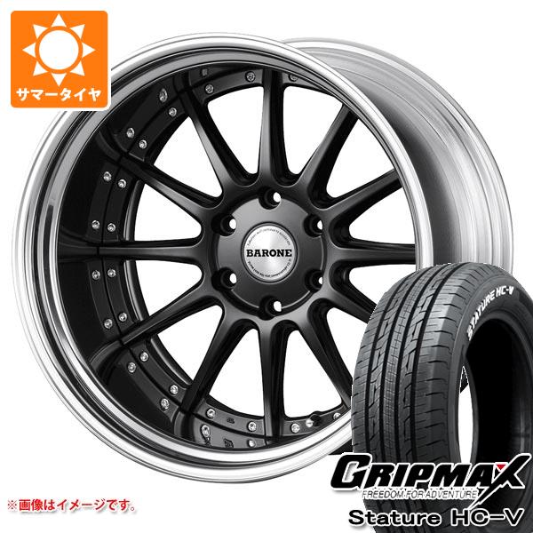 【タイヤ交換対象】ハイエース 200系用 サマータイヤ グリップマックス スタチャー HC-V 225/50R18C 107/105H ホワイトレター ファブレス ヴァローネ LV-12 7.0-18 タイヤホイール4本セット