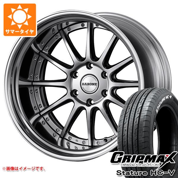 【タイヤ交換対象】NV350キャラバン E26用 サマータイヤ グリップマックス スタチャー HC-V 225/50R18C 107/105H ホワイトレター ファブレス ヴァローネ LV-12 7.0-18 タイヤホイール4本セット