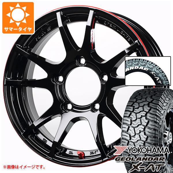 【タイヤ交換対象】スズキ ジムニー用 サマータイヤ ヨコハマ ジオランダー X-AT G016 185/85R16 105/103N LT ホワイトレター レイズ グラムライツ 57JV REV 5.5-16 タイヤホイール4本セット