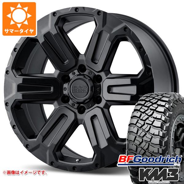 【タイヤ交換対象】ランドクルーザー プラド 150系用 サマータイヤ BFグッドリッチ マッドテレーンT/A KM3 LT265/70R17 121/118Q ブラックライノ ワナカ 8.5-17 タイヤホイール4本セット