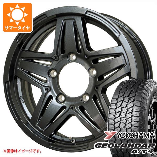 【タイヤ交換対象】スズキ ジムニーノマド JC74W用 サマータイヤ ヨコハマ ジオランダー A/T4 G018 LT225/75R16 115/112S ブラックレター マッドクロス JB-01 6.0-16 タイヤホイール4本セット