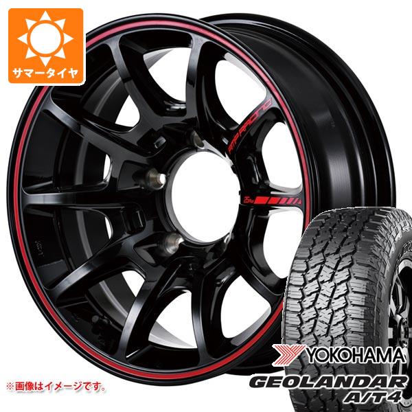 【タイヤ交換対象】スズキ ジムニー JB64W用 サマータイヤ ヨコハマ ジオランダー A/T4 G018 LT225/75R16 115/112S ブラックレター MID レーシング R25 プラス 5.5-16 タイヤホイール4本セット