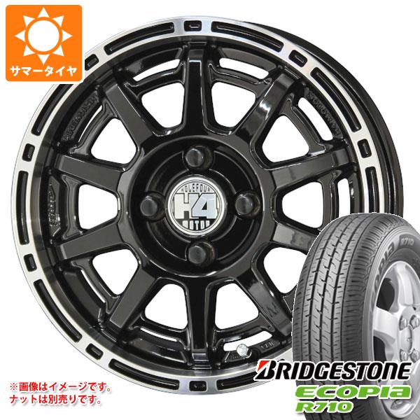 【タイヤ交換対象】サクシード プロボックス 160系用 サマータイヤ ブリヂストン エコピア R710 165/80R14 91/90N (165R14 6PR相当) H4モーター X1 5.0-14 タイヤホイール4本セット