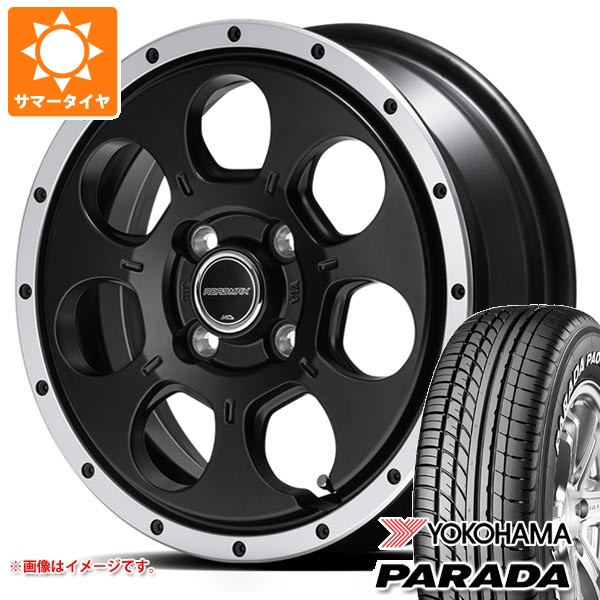 【タイヤ交換対象】2026年製 サマータイヤ 165/55R14 95/93N ヨコハマ パラダ PA03 ブラックレター ロードマックス WO-7 あげ軽 4.5-14 タイヤホイール4本セット｜タイヤ1番OFF-ROAD