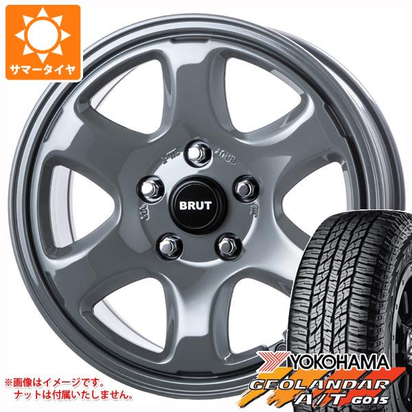 【タイヤ交換対象】サマータイヤ 225/60R17 99T ヨコハマ ジオランダー A/T G015 アウトラインホワイトレター ブルート BR-44 7.5-17 タイヤホイール4本セット