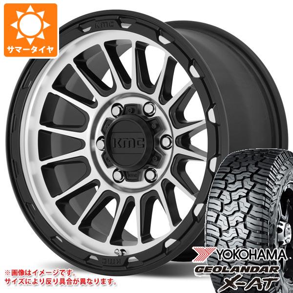 【タイヤ交換対象】5本セット FJクルーザー 10系用 サマータイヤ ヨコハマ ジオランダー X-AT G016 LT285/70R17 121/118Q ブラックレター KMC KM542 インパクト 8.0-17 タイヤホイール5本セット