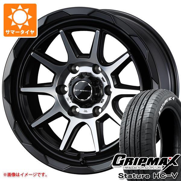 【タイヤ交換対象】ハイエース 200系用 サマータイヤ グリップマックス スタチャー HC-V 215/65R16C 109/107S ホワイトレター マッドヴァンス06 6.5-16 タイヤホイール4本セット