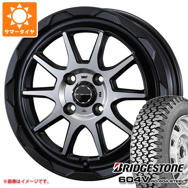 【タイヤ交換対象】サマータイヤ 155R12 6PR ブリヂストン 604V RD-604 スチール (155/80R12 83/81N相当) マッドヴァンス06 4.0-12 タイヤホイール4本セット