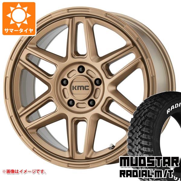 【タイヤ交換対象】アウトランダー GF/GG系用 サマータイヤ マッドスター ラジアル M/T 225/65R17 102T ホワイトレター KMC KM716 ノマド 8.0-17 タイヤホイール4本セット