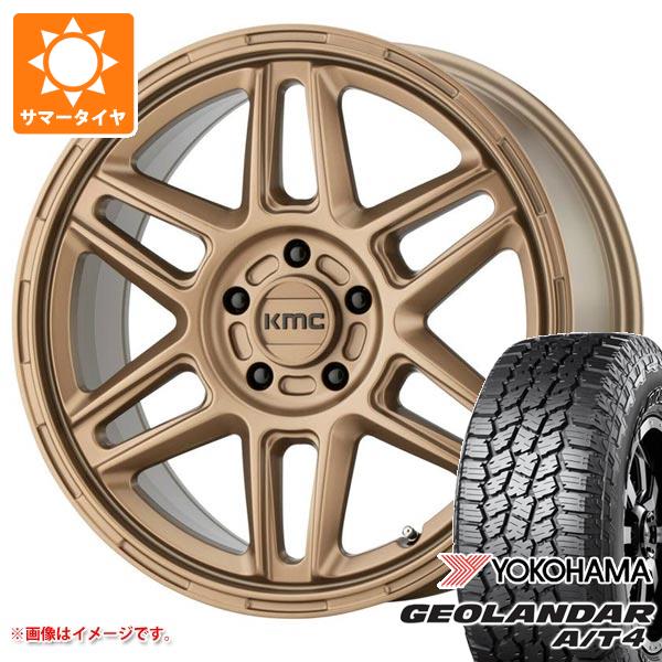【タイヤ交換対象】デリカD5用 サマータイヤ ヨコハマ ジオランダー A/T4 G018 LT225/75R16 115/112S ブラックレター KMC KM716 ノマド 7.5-16 タイヤホイール4本セット
