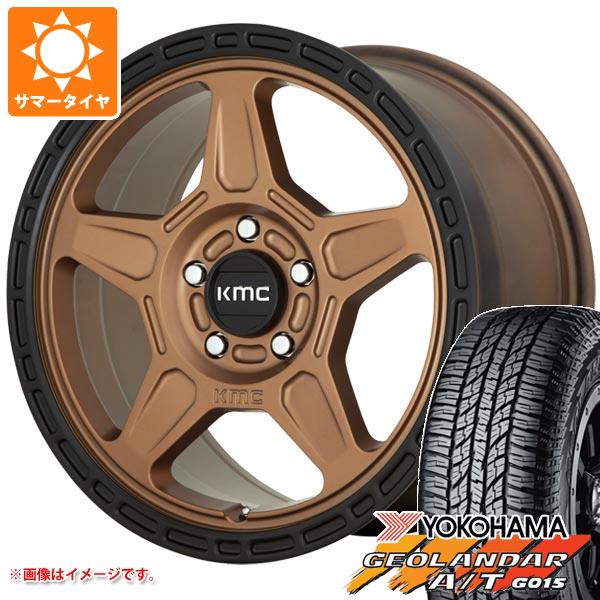 【タイヤ交換対象】ジープ ラングラー JK/JL系用 サマータイヤ ヨコハマ ジオランダー A/T G015 P285/70R17 117T アウトラインホワイトレター KMC KM721 アルパイン タイヤホイール4本セット|タイヤ1番OFF-ROAD