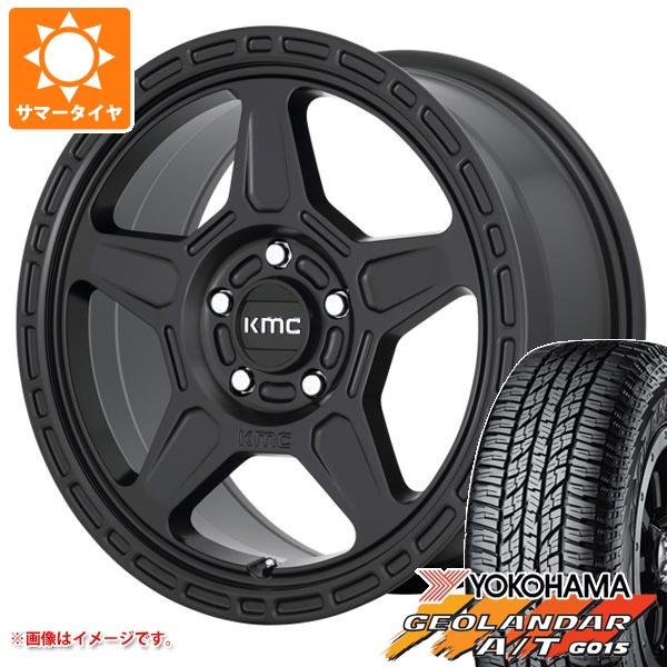 【タイヤ交換対象】ジープ ラングラー JK/JL系用 サマータイヤ ヨコハマ ジオランダー A/T G015 P285/70R17 117T アウトラインホワイトレター KMC KM721 アルパイン タイヤホイール4本セット|タイヤ1番OFF-ROAD