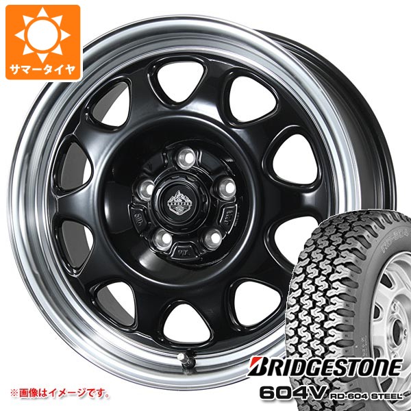 【タイヤ交換対象】トヨタ タウンエース バン 400系後期用 サマータイヤ ブリヂストン 604V RD-604 スチール 165R14 8PR (165/80R14 97/95N相当) ランドフット SWZ 5.0-14 タイヤホイール4本セット