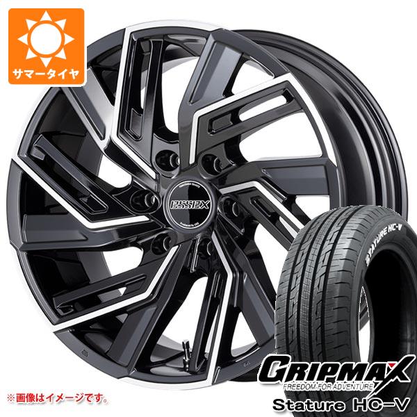 【タイヤ交換対象】ハイエース 200系用 サマータイヤ グリップマックス スタチャー HC-V 225/50R18C 107/105H ホワイトレター エセックス EW 7.5-18 タイヤホイール4本セット