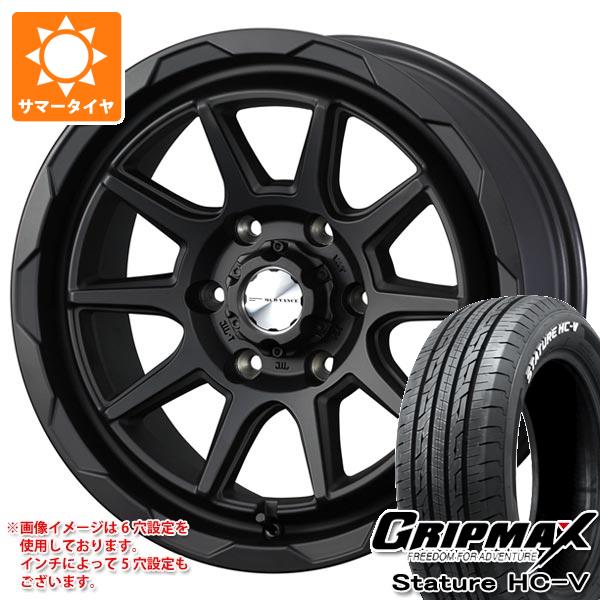 【タイヤ交換対象】T31エクストレイル用 サマータイヤ グリップマックス スタチャー HC-V 215/65R16C 109/107S ホワイトレター マッドヴァンス06 7.0-16 タイヤホイール4本セット