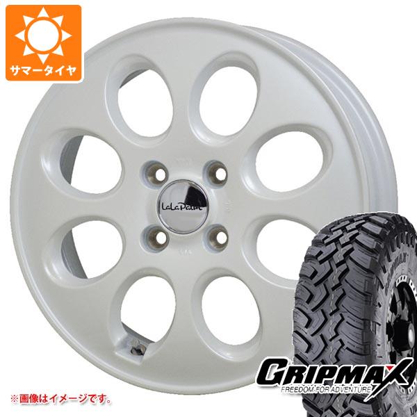 【タイヤ交換対象】ハスラー用 サマータイヤ グリップマックス マッドレイジ M/T 185R14C 102/100Q ホワイトレター ララパーム オーバル 4.5-14 タイヤホイール4本セット