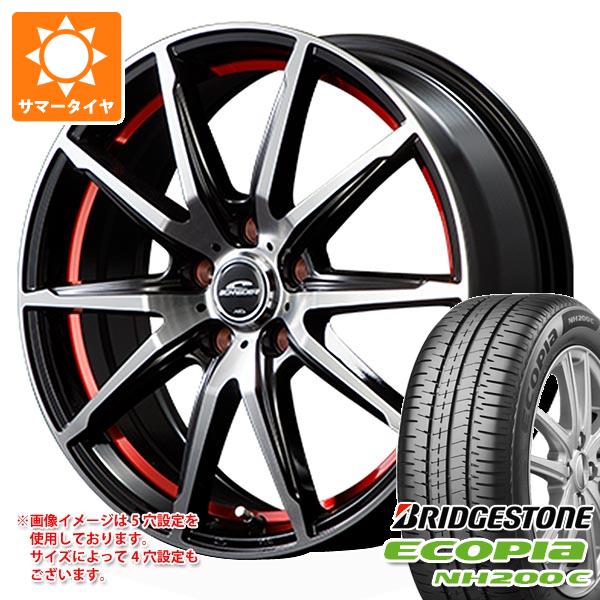 【タイヤ交換対象】サマータイヤ 165/55R15 75V ブリヂストン エコピア NH200C MIDホイールズ RX02 4.5-15 タイヤホイール4本セット