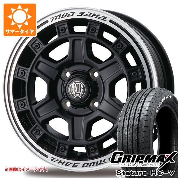 【タイヤ交換対象】ダイハツ ハイゼットカーゴ S320系用 サマータイヤ グリップマックス スタチャー HC-V 145/80R12 80/78Q ホワイトレター インターミラノ マッドバーン XR-710C 4.0-12 タイヤホイール4本セット｜タイヤ1番OFF-ROAD