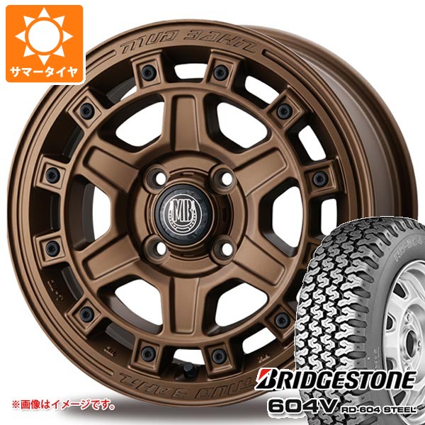 【タイヤ交換対象】スズキ キャリイ DA16T用 サマータイヤ ブリヂストン 604V RD-604 スチール 155R12 6PR インターミラノ マッドバーン XR-710C 4.0-12 タイヤホイール4本セット