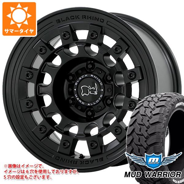 【タイヤ交換対象】5本セット FJクルーザー 10系用 サマータイヤ モンスタ マッドウォーリアー LT265/70R17 121/118Q ホワイトレター ブラックライノ フジ 8.0-17 タイヤホイール5本セット