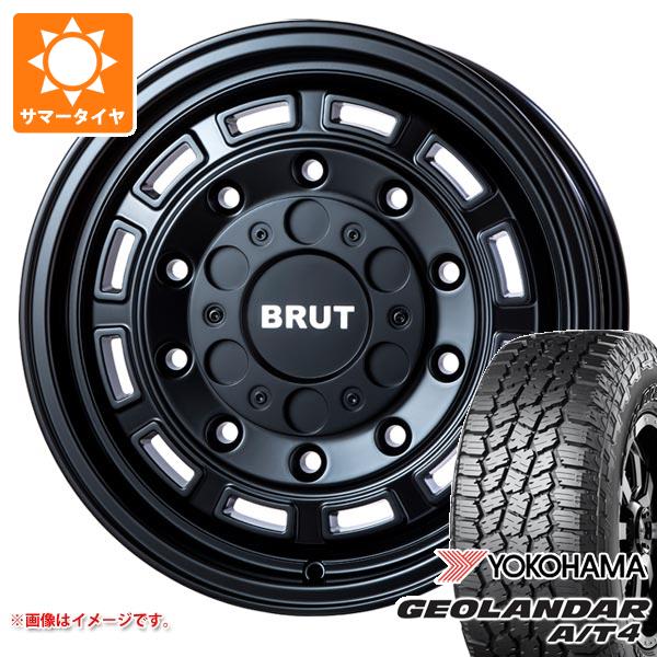 【タイヤ交換対象】RAV4 50系用 サマータイヤ ヨコハマ ジオランダー A/T4 G018 LT225/75R16 115/112S ブラックレター ブルート BR-70 6.5-16 タイヤホイール4本セット