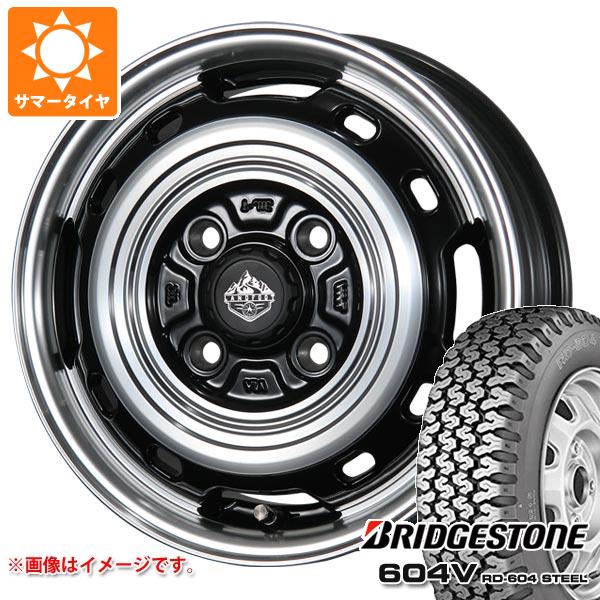 【タイヤ交換対象】ハスラー用 サマータイヤ ブリヂストン 604V RD-604 スチール 165R14 8PR (165/80R14 97/95N相当) ランドフット XFG 4.5-14 タイヤホイール4本セット