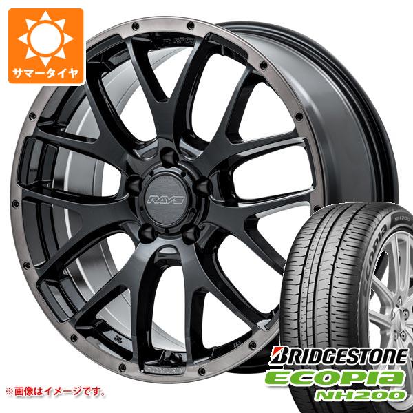 【タイヤ交換対象】サマータイヤ 205/55R16 91V ブリヂストン エコピア NH200 レイズ ホムラ 2x7FA ブラッククリアエディション 7.0-16 タイヤホイール4本セット