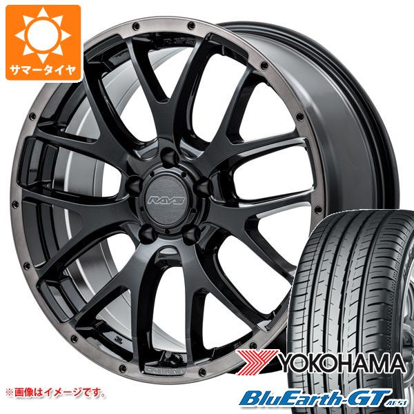 【タイヤ交換対象】サマータイヤ 215/45R18 93W XL ヨコハマ ブルーアースGT AE51 レイズ ホムラ 2x7FA ブラッククリアエディション 7.5-18 タイヤホイール4本セット