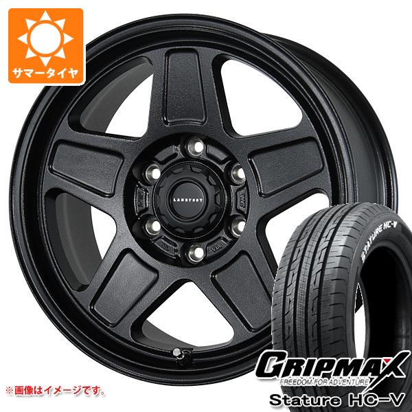 【タイヤ交換対象】ハイエース 200系用 サマータイヤ グリップマックス スタチャー HC-V 195/80R15LT 107/105Q ホワイトレター ランドフット GWD 6.0-15 タイヤホイール4本セット