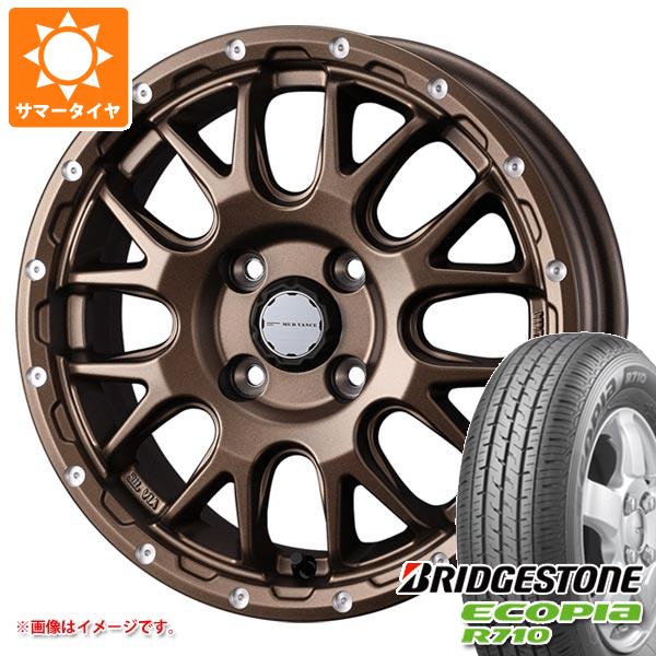 【タイヤ交換対象】キャリイ DA16T用 サマータイヤ ブリヂストン エコピア R710 165/80R14 91/90N (165R14 6PR相当) マッドヴァンス08 4.5-14 タイヤホイール4本セット