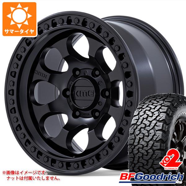 【タイヤ交換対象】5本セット ジープ ラングラー JK/JL系用 サマータイヤ BFグッドリッチ オールテレーンT/A KO2 33x12.50R17LT 120S ブラックレター KMC KM550 ライオト SBL タイヤホイール5本セット