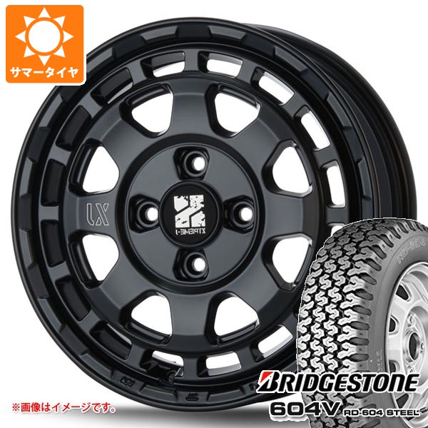 【タイヤ交換対象】サマータイヤ 165R14 6PR ブリヂストン 604V RD-604 スチール MLJ エクストリームJ サバンザ 4.5-14 タイヤホイール4本セット｜タイヤ1番OFF-ROAD