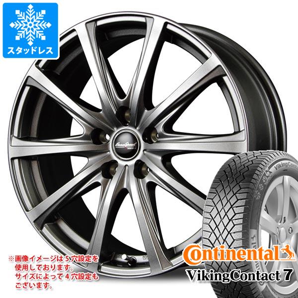 【タイヤ交換対象】スタッドレスタイヤ コンチネンタル バイキングコンタクト7 245/50R18 104T XL ＆ MIDホイールズ V25 7.5-18 タイヤホイール4本セット245/50-18 CONTINENTAL VikingContact7