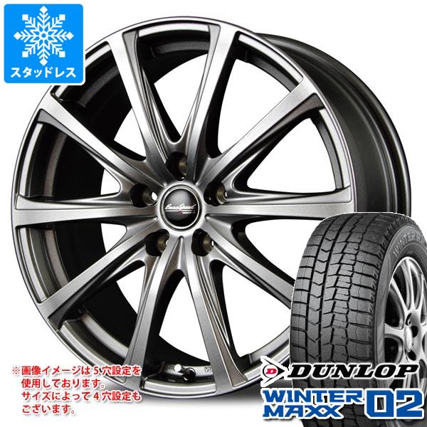 【タイヤ交換対象】スタッドレスタイヤ ダンロップ ウインターマックス02 WM02 175/60R14 79Q ＆ MIDホイールズ V25 5.5-14 タイヤホイール4本セット175/60-14 DUNLOP WINTER MAXX02 WM02