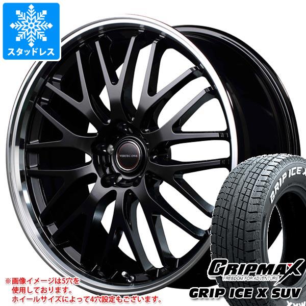 【タイヤ交換対象】スタッドレスタイヤ グリップマックス グリップアイスエックス SUV 225/60R18 104H XL ホワイトレター ＆ ヴァーテックワン エグゼ10 8.0-18 タイヤホイール4本セット225/60-18 GRIP MAX GRIP ICE X SUV WL
