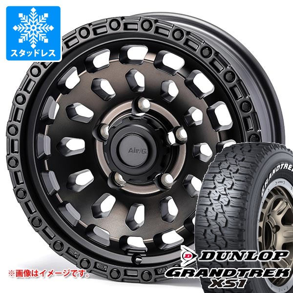 【タイヤ交換対象】5本セット スズキ ジムニーノマド JC74W用 スタッドレス ダンロップ グラントレック XS1 LT215/70R16 100/97N ホワイトレター エアージー ヴァルカン タイヤホイール5本セット