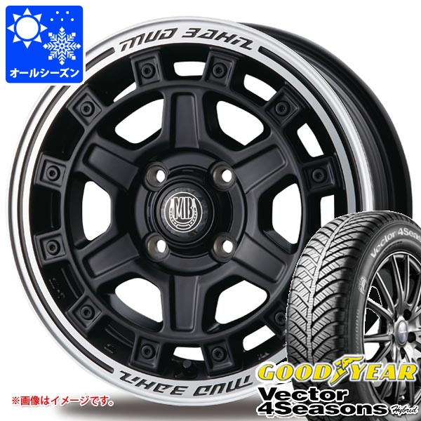【タイヤ交換対象】スズキ ハスラー用 オールシーズンタイヤ グッドイヤー ベクター 4シーズンズ ハイブリッド 165/70R14 81S インターミラノ マッドバーン XR-710C 5.0-14 タイヤホイール4本セット|タイヤ1番OFF-ROAD