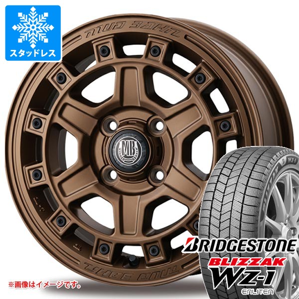 【タイヤ交換対象】スズキ ハスラー用 スタッドレス ブリヂストン ブリザック WZ-1 165/65R14 79Q インターミラノ マッドバーン XR-710C タイヤホイール4本セット