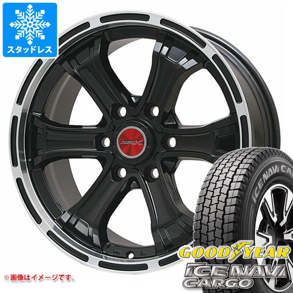 【タイヤ交換対象】トヨタ ハイエース 200系用 スタッドレス グッドイヤー アイスナビカーゴ 195/80R15 107/105N B マッド K タイヤホイール4本セット