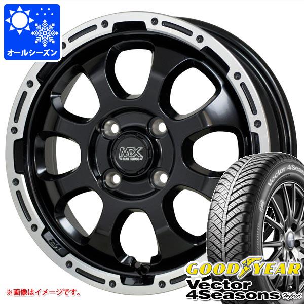 【タイヤ交換対象】ハスラー用 オールシーズンタイヤ グッドイヤー ベクター 4シーズンズ ハイブリッド 165/70R14 81S マッドクロスグレイス 4.5-14 タイヤホイール4本セット