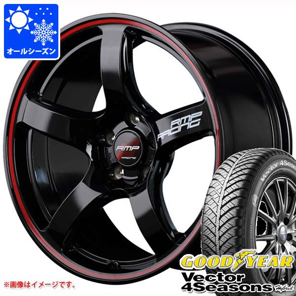 【タイヤ交換対象】オールシーズン 215/45R17 91H XL グッドイヤー ベクター 4シーズンズ ハイブリッド MID レーシング R50 7.0-17 タイヤホイール4本セット