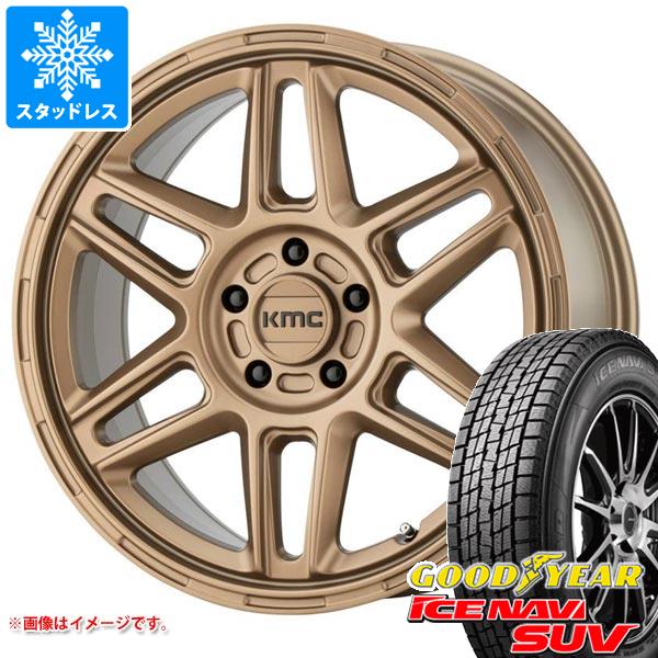 【タイヤ交換対象】デリカD:5用 スタッドレス グッドイヤー アイスナビ SUV 225/70R16 103Q KMC KM716 ノマド タイヤホイール4本セット