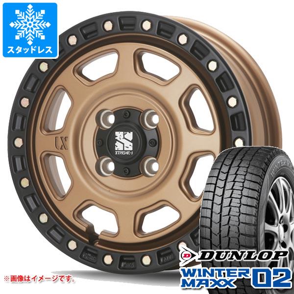 【タイヤ交換対象】ハスラー用 スタッドレス ダンロップ ウインターマックス02 WM02 165/70R14 81Q MLJ エクストリームJ XJ07 タイヤホイール4本セット