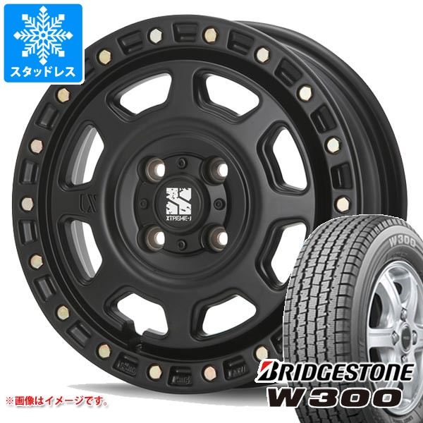 【タイヤ交換対象】スタッドレスタイヤ ブリヂストン W300 145/80R12 80/78N (145R12 6PR相当) ＆ MLJ エクストリームJ XJ07 4.0-12 タイヤホイール4本セット145/80-12 BRIDGESTONE W300