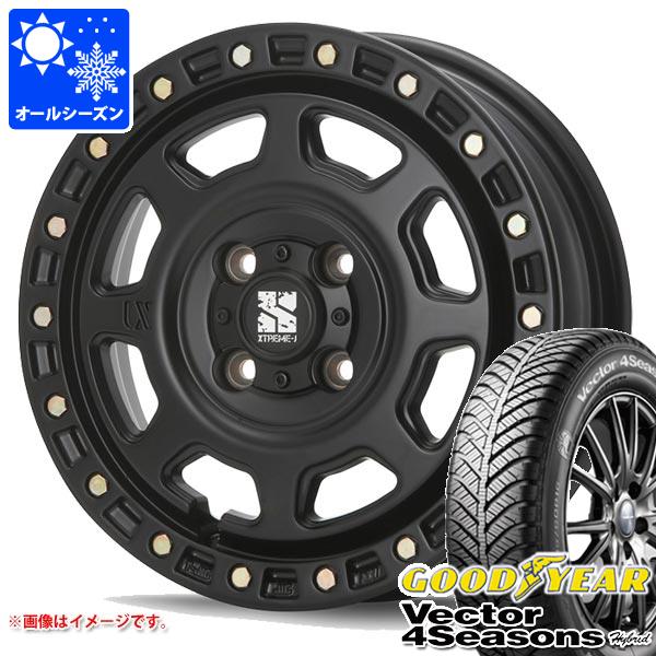 【タイヤ交換対象】ハスラー用 オールシーズンタイヤ グッドイヤー ベクター 4シーズンズ ハイブリッド 165/70R14 81S MLJ エクストリームJ XJ07 4.5-14 タイヤホイール4本セット