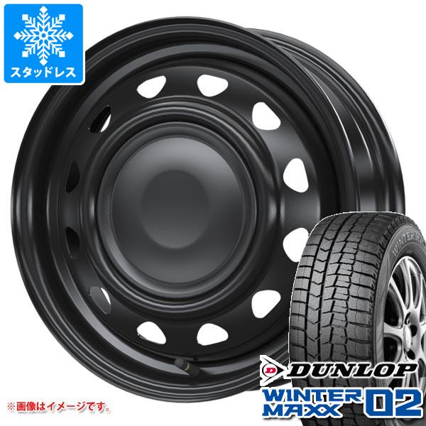 【タイヤ交換対象】スタッドレスタイヤ ダンロップ ウインターマックス02 WM02 165/55R14 72Q ＆ ネオキャロ 4.5-14 タイヤホイール4本セット165/55-14 DUNLOP WINTER MAXX02 WM02