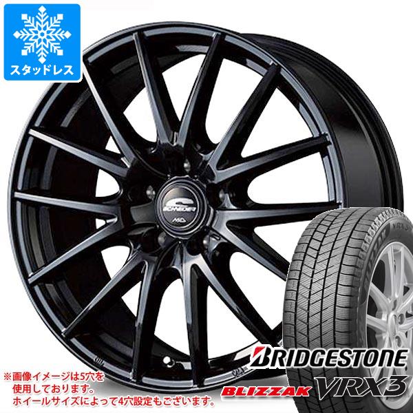 【タイヤ交換対象】スタッドレスタイヤ ブリヂストン ブリザック VRX3 225/50R17 94Q ＆ MIDホイールズ SQ27 7.0-17 タイヤホイール4本セット225/50-17 BRIDGESTONE BLIZZAK VRX3