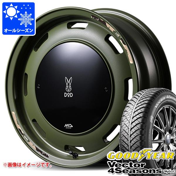 【タイヤ交換対象】スズキ ハスラー用 オールシーズンタイヤ グッドイヤー ベクター 4シーズンズ ハイブリッド 165/60R15 77H ウシャリントバリ 4.5-15 タイヤホイール4本セット