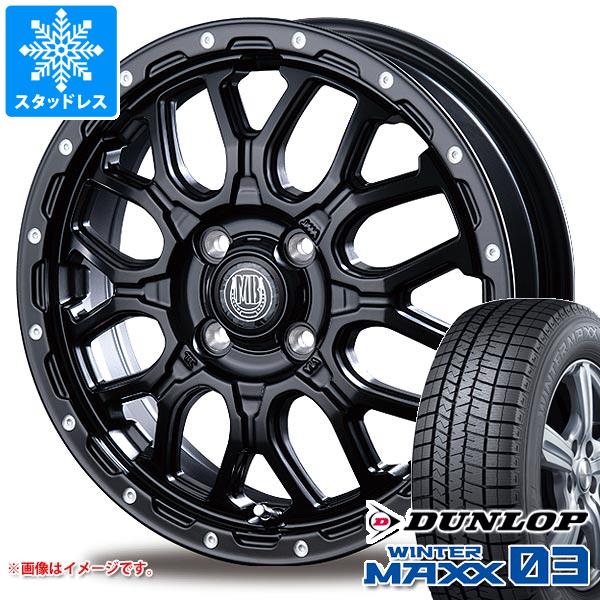 【タイヤ交換対象】ハスラー用 スタッドレス ダンロップ ウインターマックス03 WM03 165/60R15 77Q インターミラノ マッドバーン XR-800M タイヤホイール4本セット